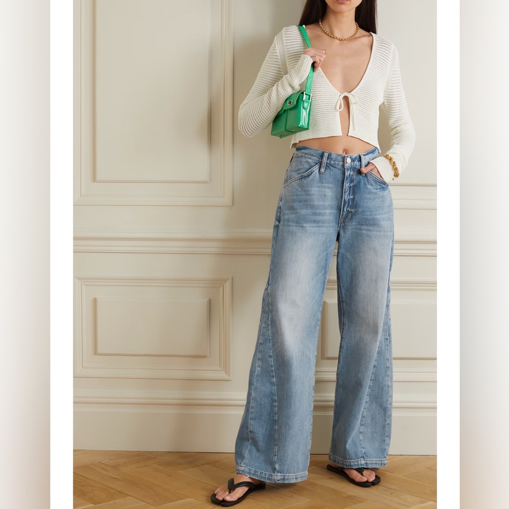 FRAME Denim Le Baggy Palazzo in “Wisper”